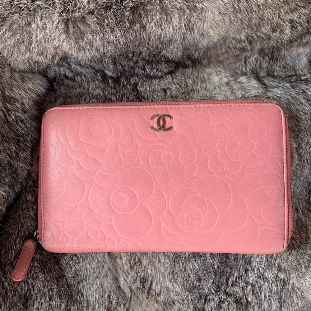 Chanel Camelia Lambskin Wallet